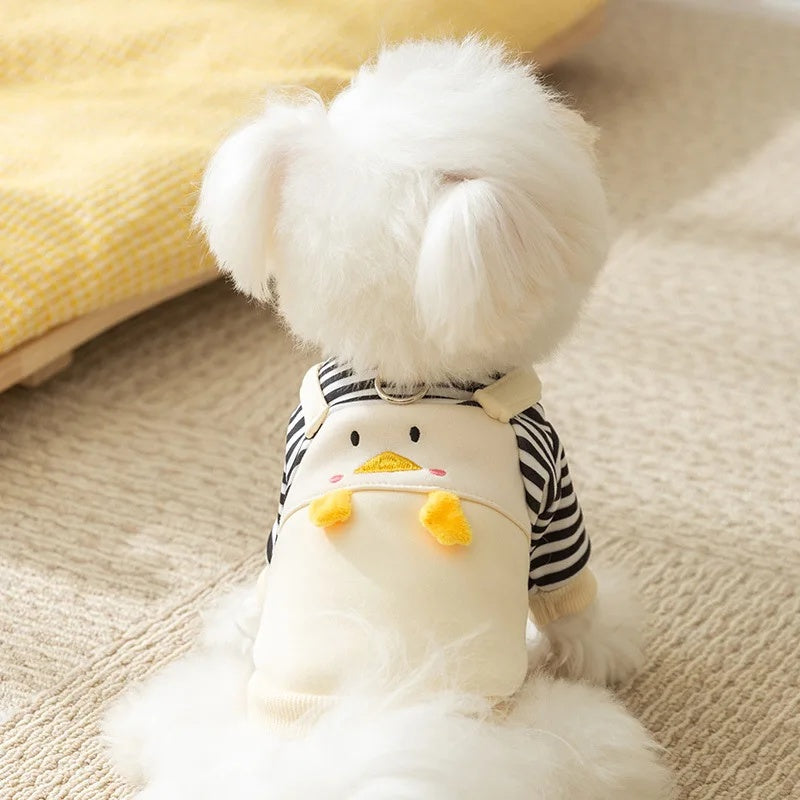Couturier Dog Striped Sweater - Donald Duck Overalls