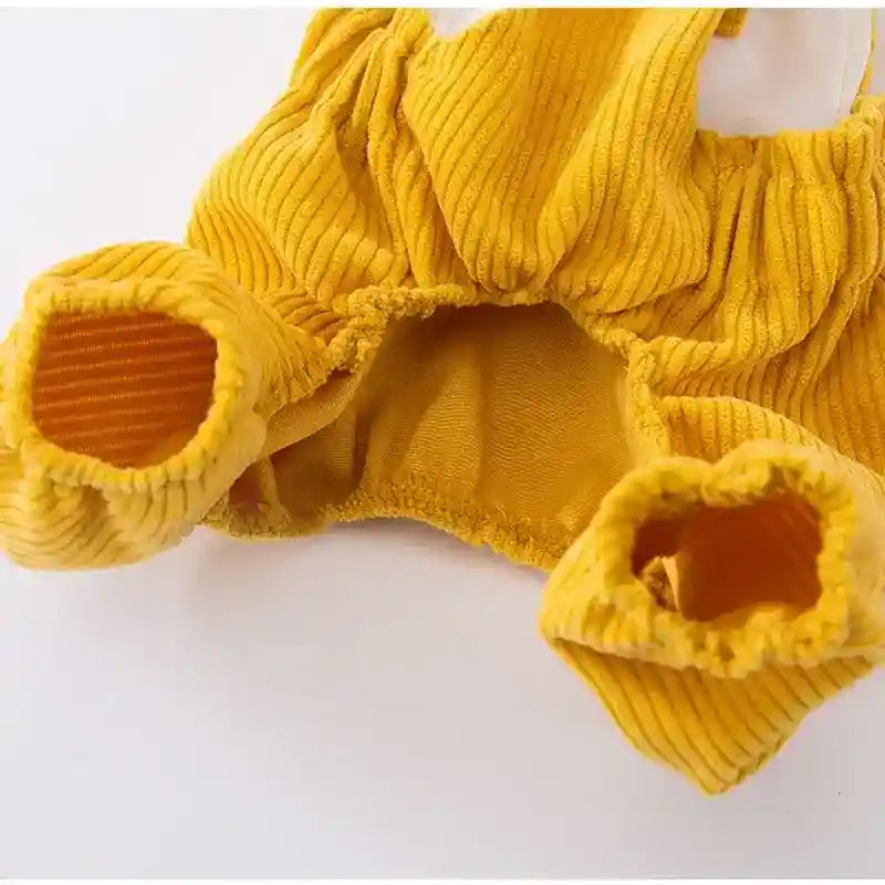 Peto de Terciopelo de Canalé para Perros - Estilo Retro Conejo