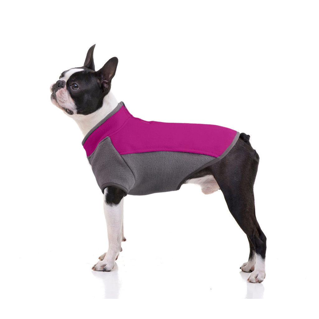 Boston Terrier Fleece Coat | Stretchy &amp; Zip Neck
