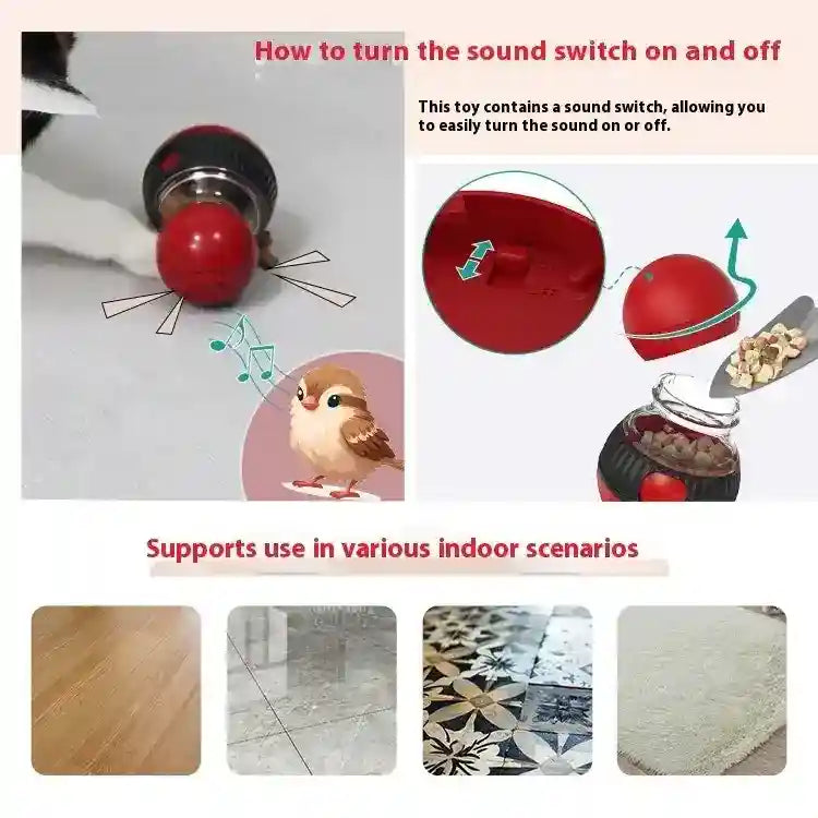 Juego dispensador de snacks para gatos - Pelota interactiva con sonido