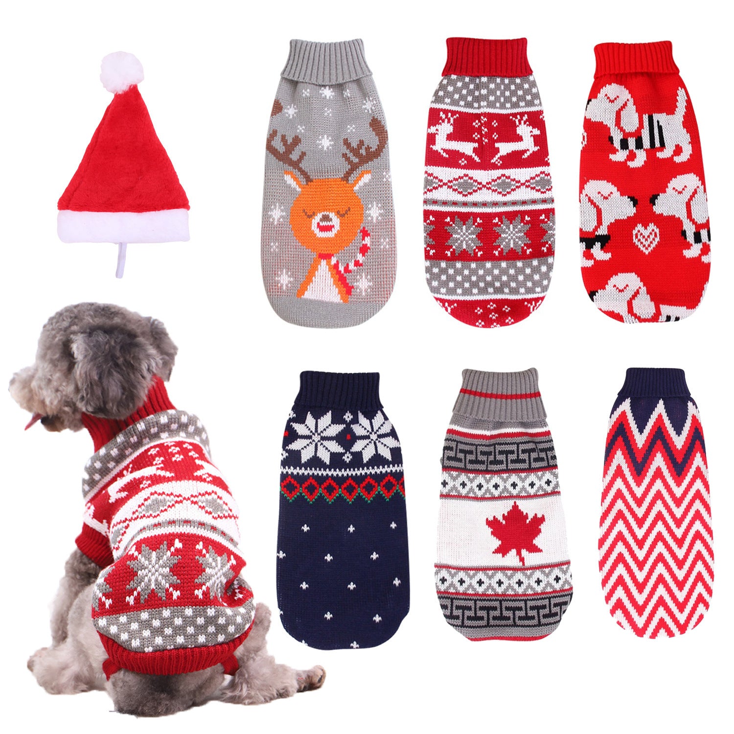 Blue Snowflake Winter Sweater for Poodles and Other Breeds