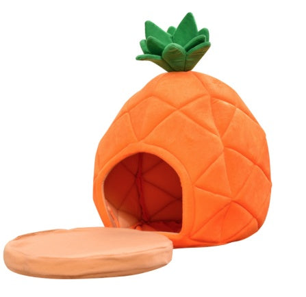 Lettino Ananas Arancione con ciuffetto per cani