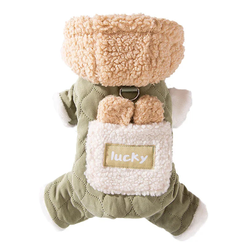 Lucky Dog Coat with Fleece and Hood 4 Paws