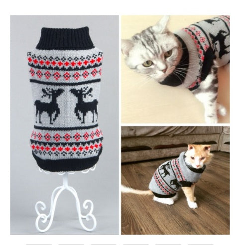 Maglione Caldo per Gatti Intrecciato – Smanicato in Acrilico