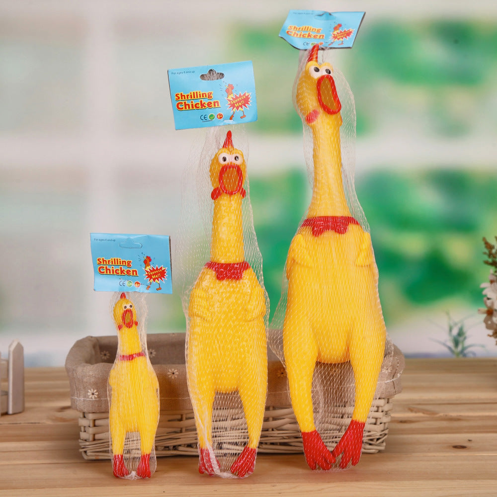 Dog Toy "Screaming Chicken" - Yellow Chicken Sound Anti-Stress