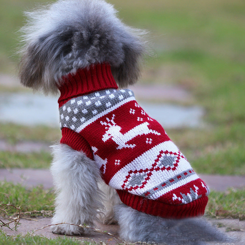 Maglione Natalizio Rosso con Ricamo per Cani – Stile e Comfort per le Feste