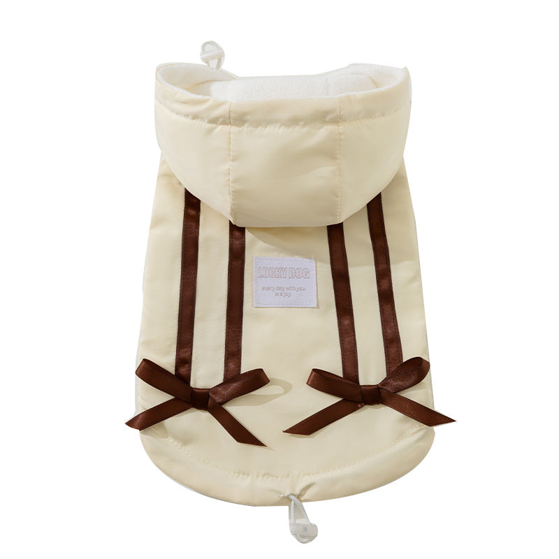 Cappotto Lucky Dog Smanicato con Cappuccio e Fiocco