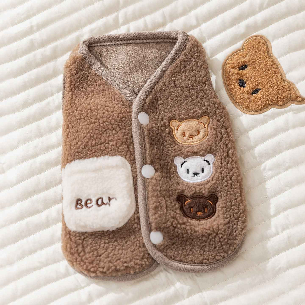 Gilet per Cani con Ricamo Orsetto - Caldo e Imbottito by Dog Moda