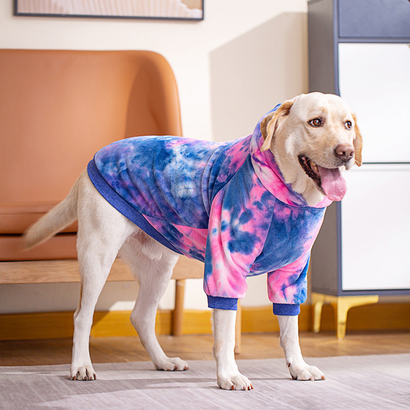 Sudadera teñida anudada para perros - Rosa y verde estilo americano
