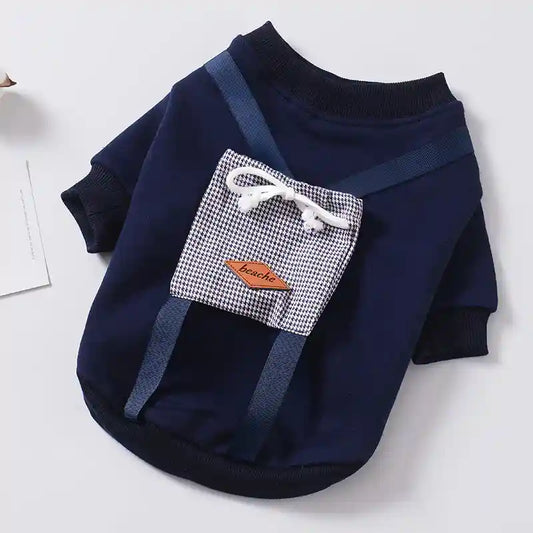 Felpa Cani Beach Fiocchetto - Cotone Casual con Tasche by Dog Moda