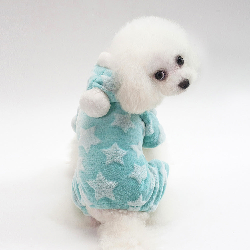 "Cassiopea" Dog Fleece Jumpsuit - Warmth and Style with a Star Print