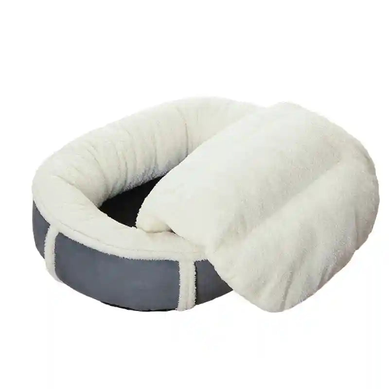 犬と猫用ラムウールフリースのオーバルベッド