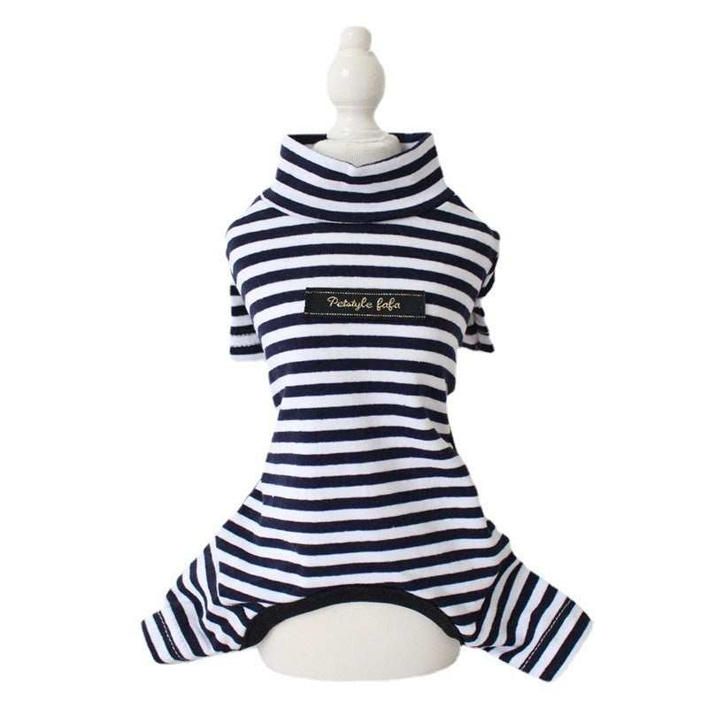 Striped Four Paws Dog Pajama Suit – Soft Cotton
