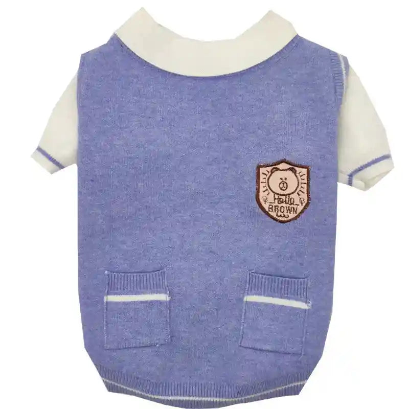 犬用セーター ハロー アズーロ - ダブルレイヤー ウール 暖かい