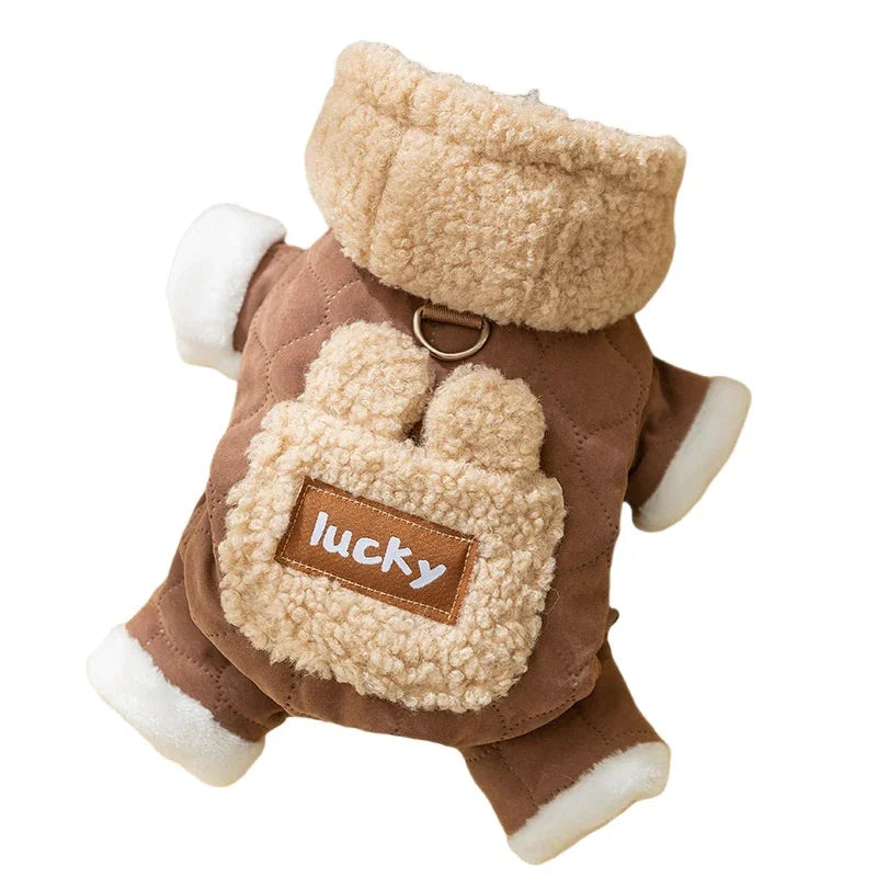 Lucky Dog Coat with Fleece and Hood 4 Paws