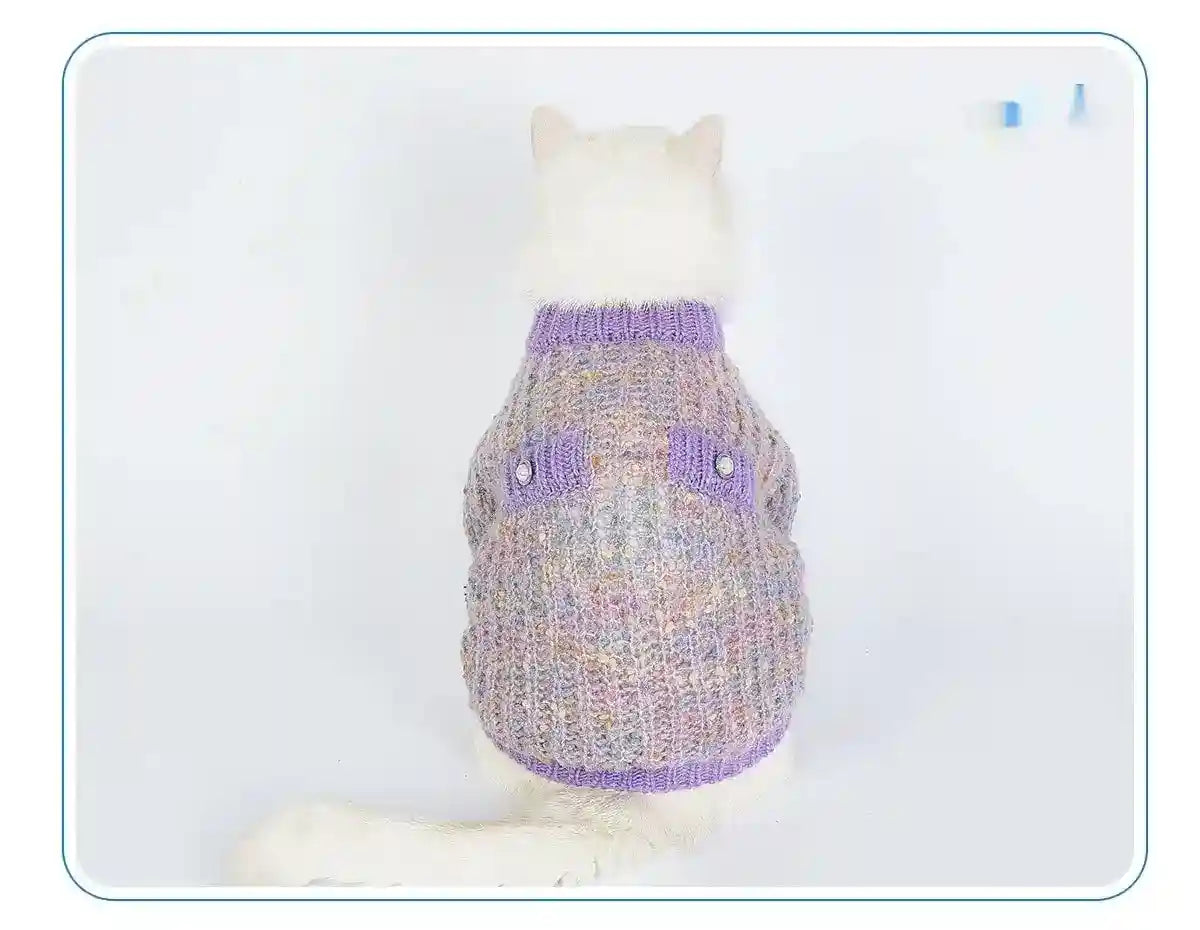 Maglione Intrecciato con Bottoni - Violetta per Cani by Dog Moda