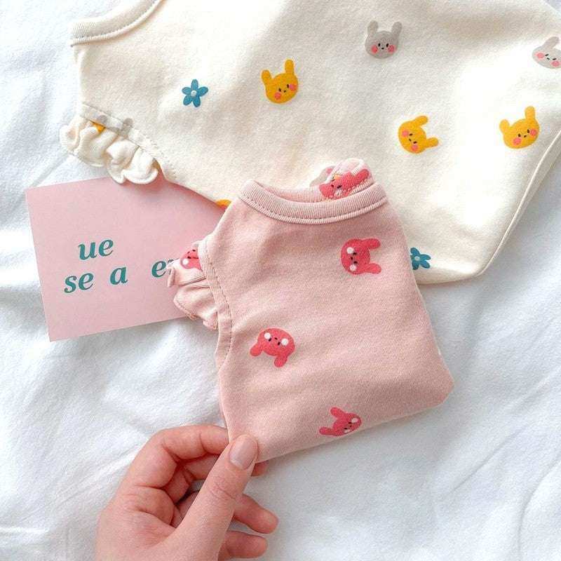 Maglia per Cani "Cute" con Orsetti – Smanicata Rosa o Bianca