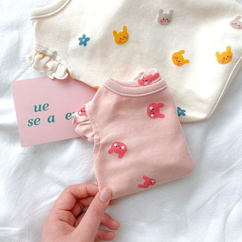 Maglia per Cani "Cute" con Orsetti – Smanicata Rosa o Bianca