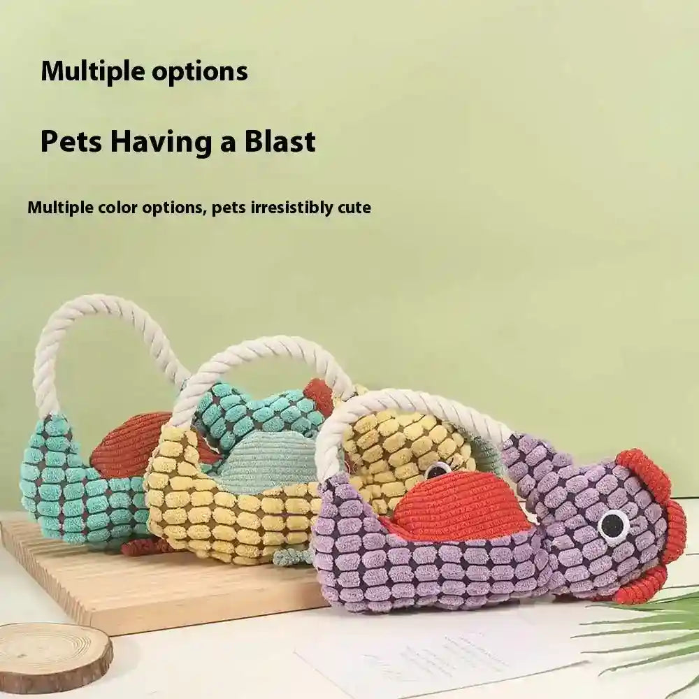 犬用ぬいぐるみタツノオトシゴ - 音付き 23cm