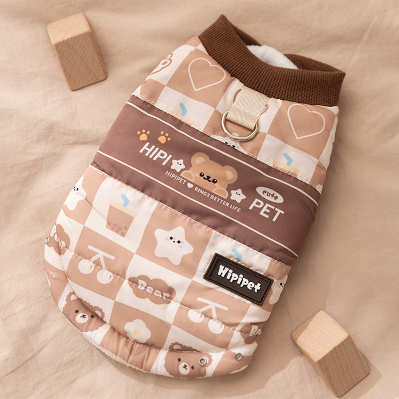 Cappotto Life Cani Smanicato Pile con Orsetto HIPIPET