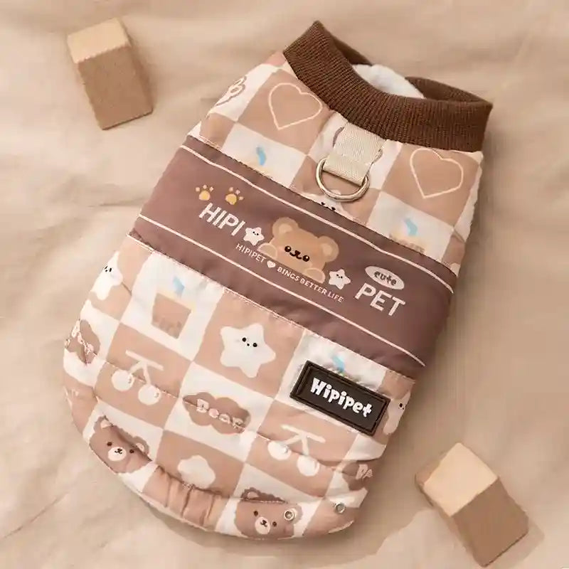 Cappotto Life Cani Smanicato Pile con Orsetto HIPIPET by Dog Moda