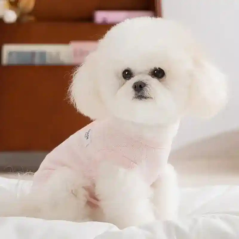 犬猫用スイートドリームメッシュ通気性ボタン付きつなぎ