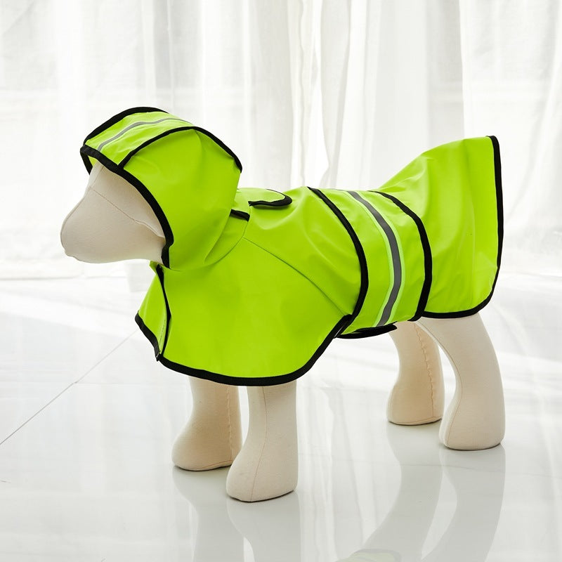 "Dubai" Dog Raincoat with Hood and Reflective Inserts