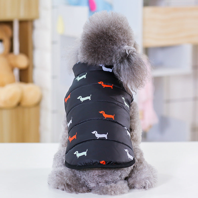Capottino per cani smanicato fantasia "Bassotto"