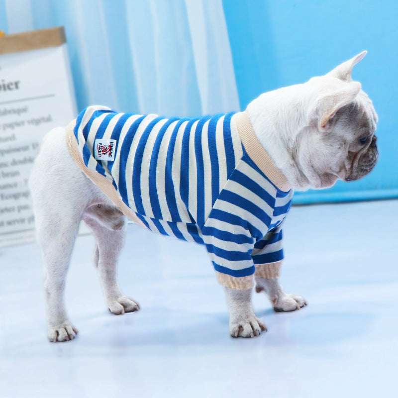 Striped Dog and Bulldog Jumpsuit "Briciola"