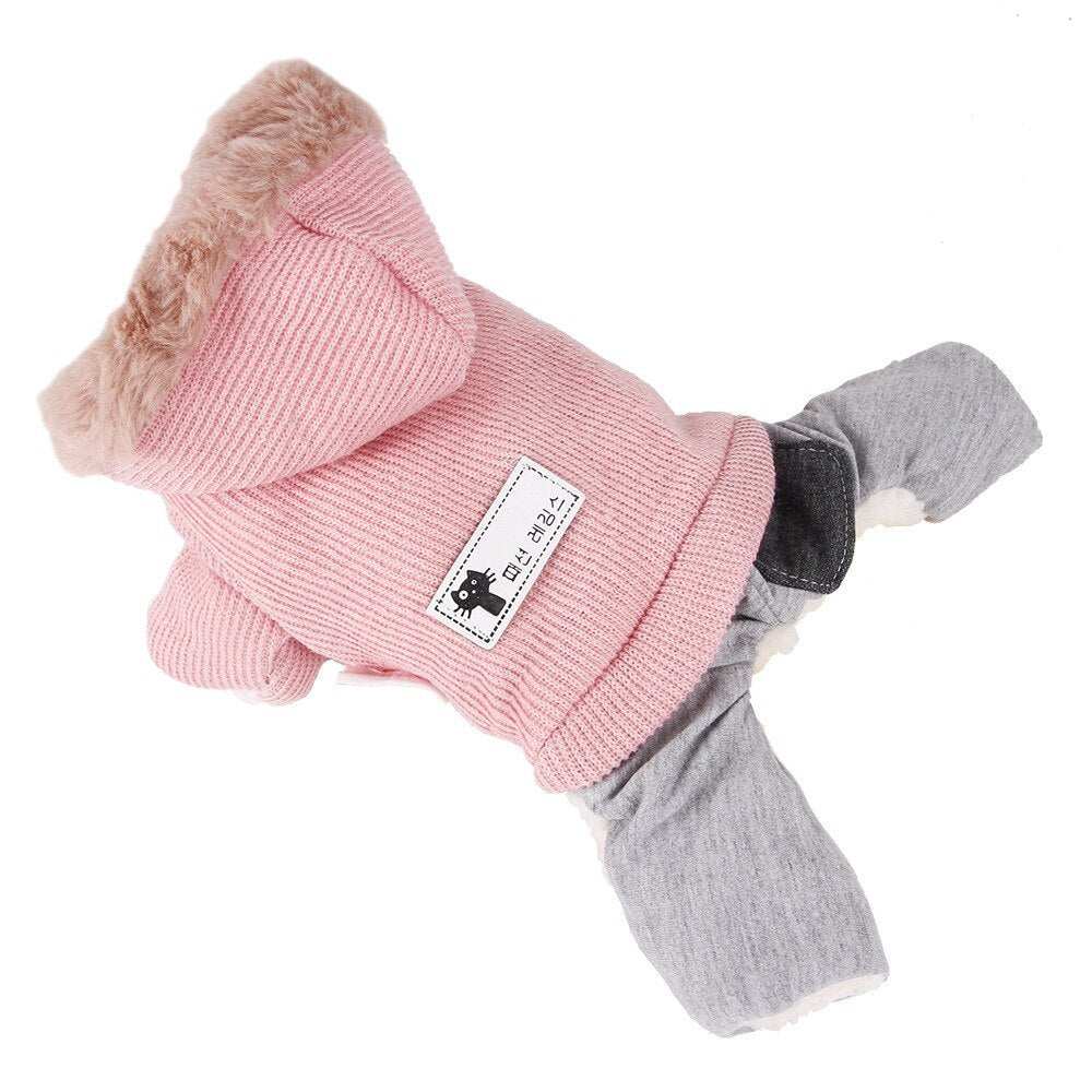 Fleece Dog Jumpsuit with Hood - "Koko" Model