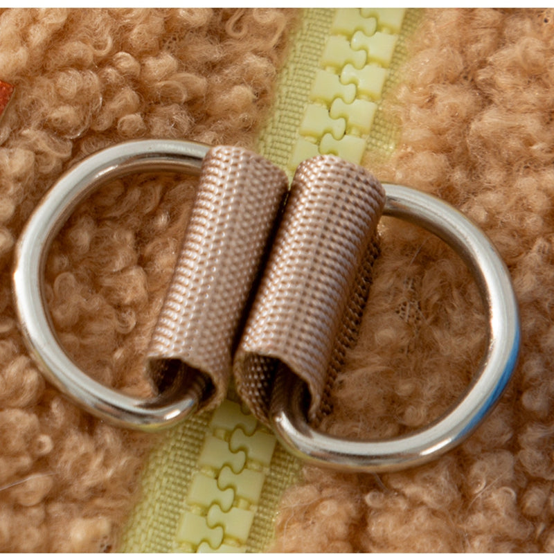 Cappotto Trapuntato Pile Cani con Orsetto Ricamato 3D