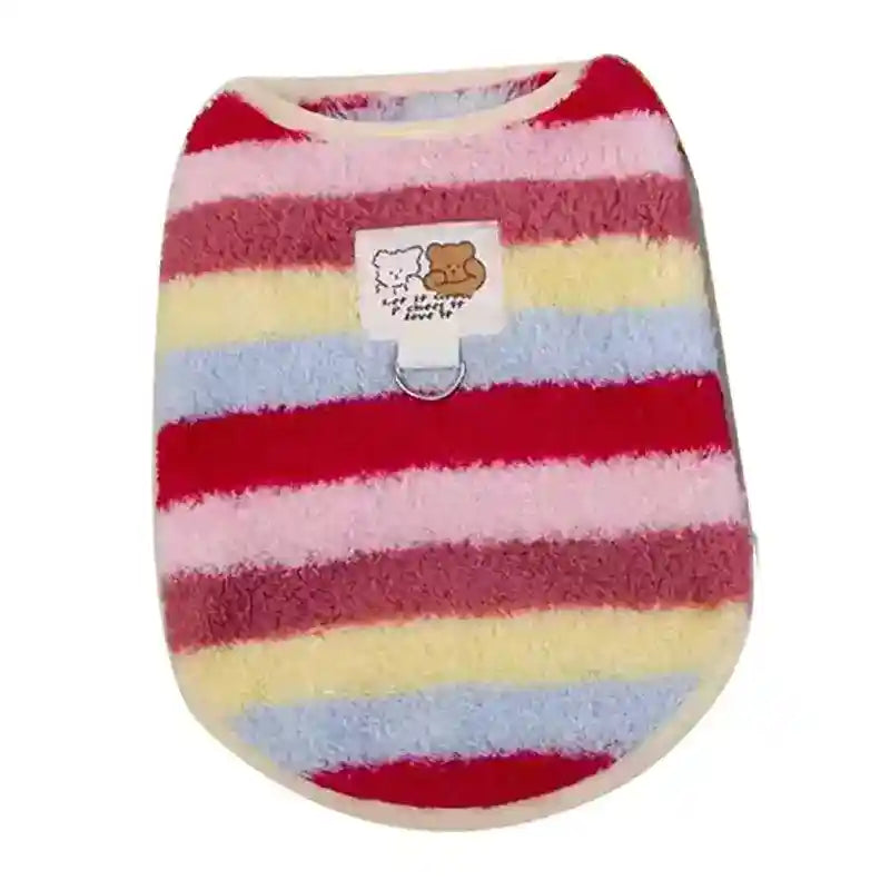 Cappotto LOVE per Cani a Righe con Orsetti - Smanicato by Dog Moda
