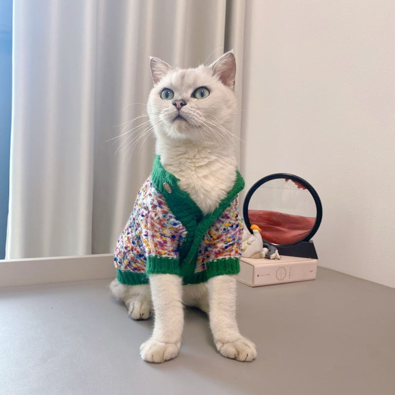 Cardigan de punto para gatos - Lana suave y cálida