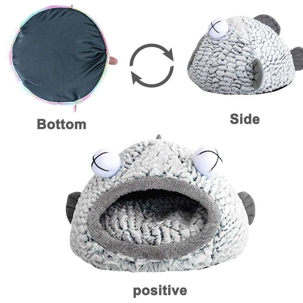 Cuccia per Gatti a Grotta a Forma di Pesce "Flipper" - Nido Morbido 3D
