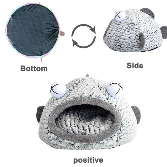 Cuccia per Gatti a Grotta a Forma di Pesce "Flipper" - Nido Morbido 3D