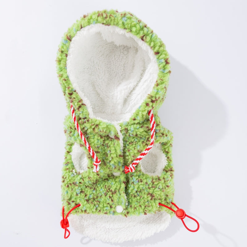 Cappotto Pile Cani con Pupazzo di Neve - Cappuccio Invernale