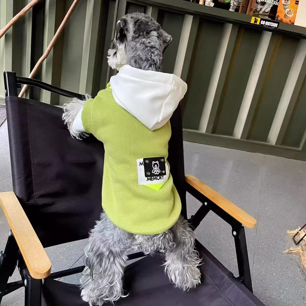 Sudadera para Perro Memory con Capucha Forro Polar Verde Instagram