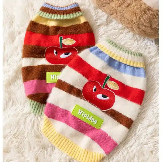 Maglione CHERRY Hipidog - Righe Colorate e Ciliegie by Dog Moda