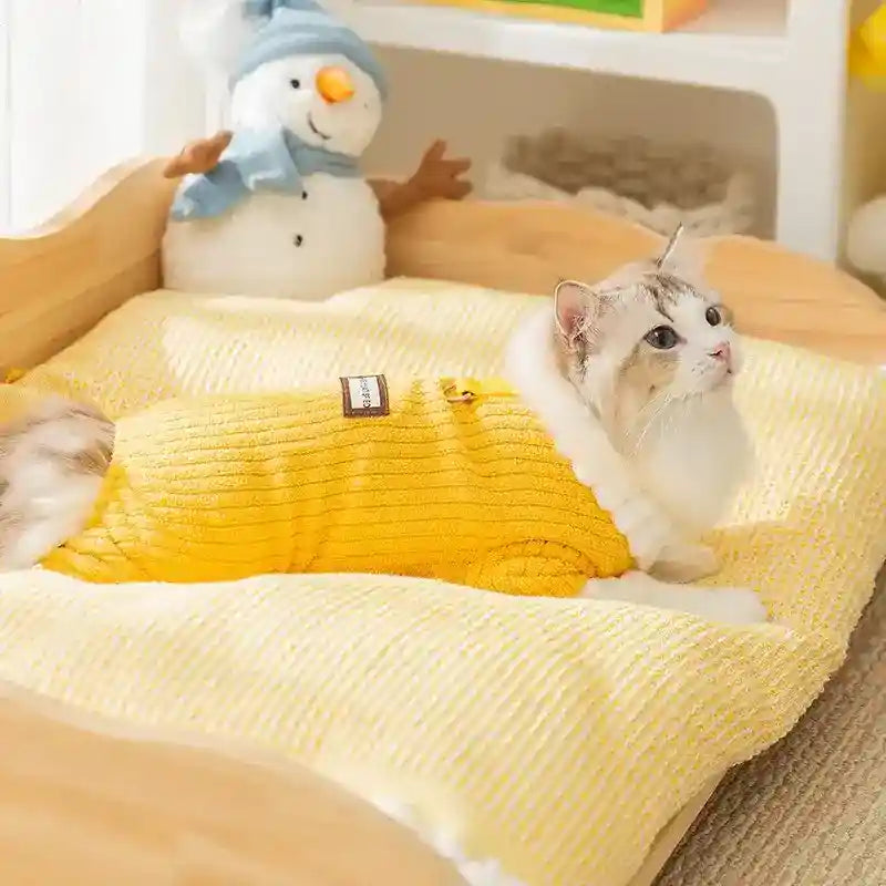 イージリーサティスファイド 犬猫用ジャンプスーツ - イエローリブ トレンディ