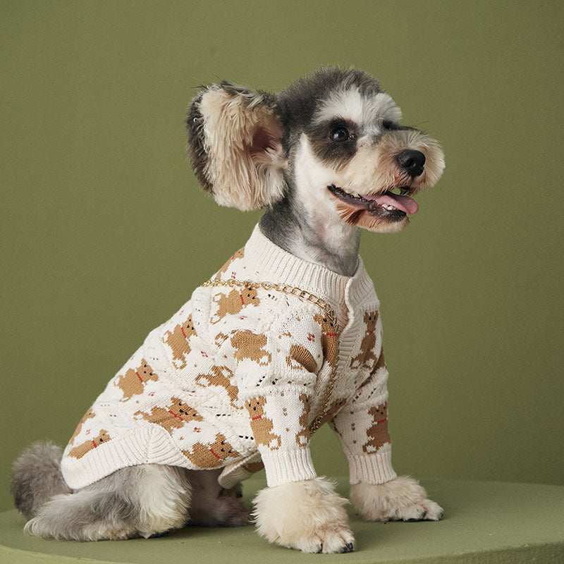 Cardigan for Pomeranian Courmayeur | Teddy Bear Embroidery and Elegant Closure