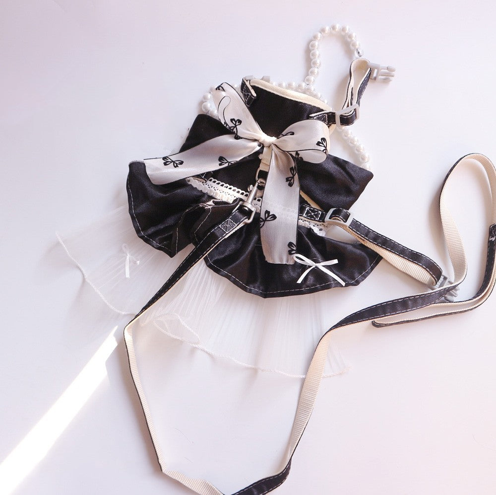 Cat Harness Dress "Glamour Kitty" - Elegant with Bow