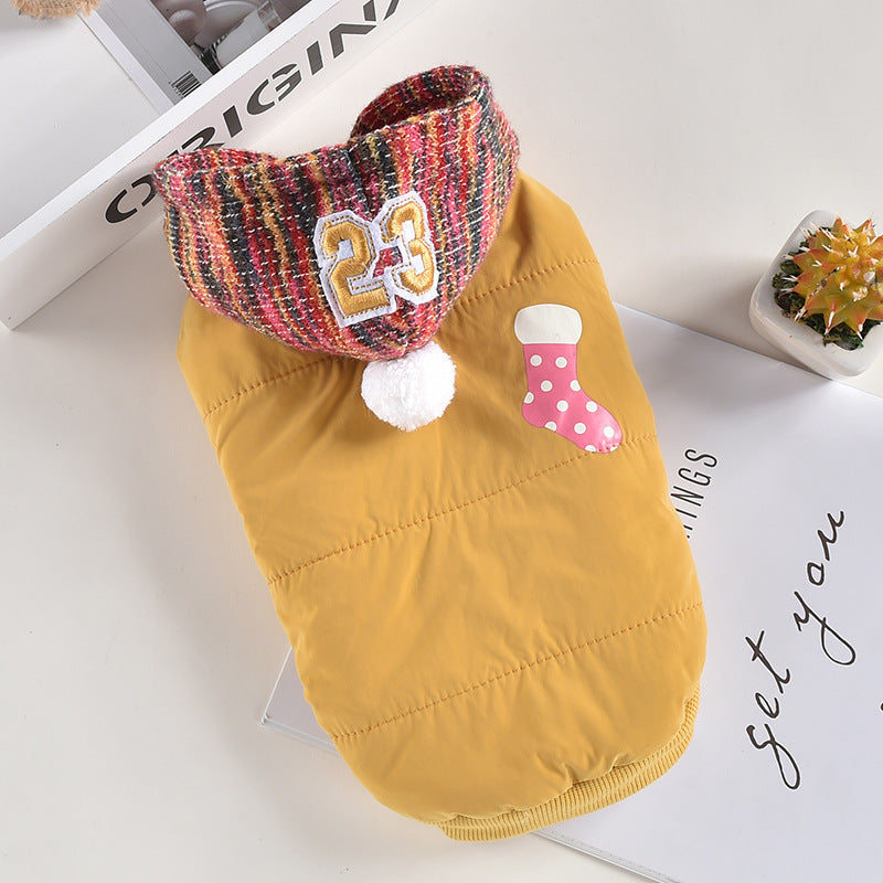 Cappotto Natalizio per Cani con Cappuccio - Calza Natale