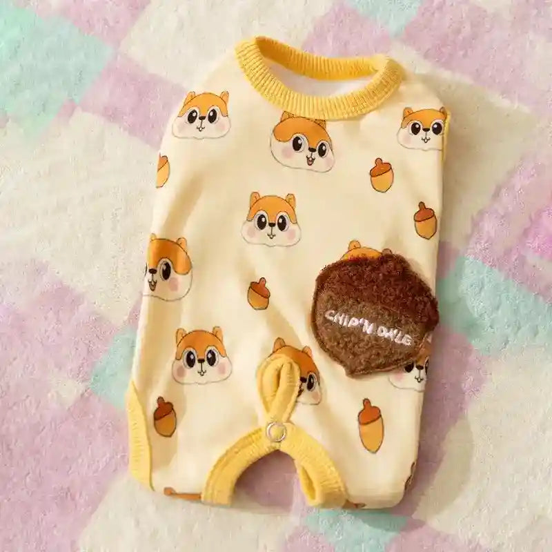 Tutina Chip per Cani con Scoiattolo - Pigiama Smanicato by Dog Moda