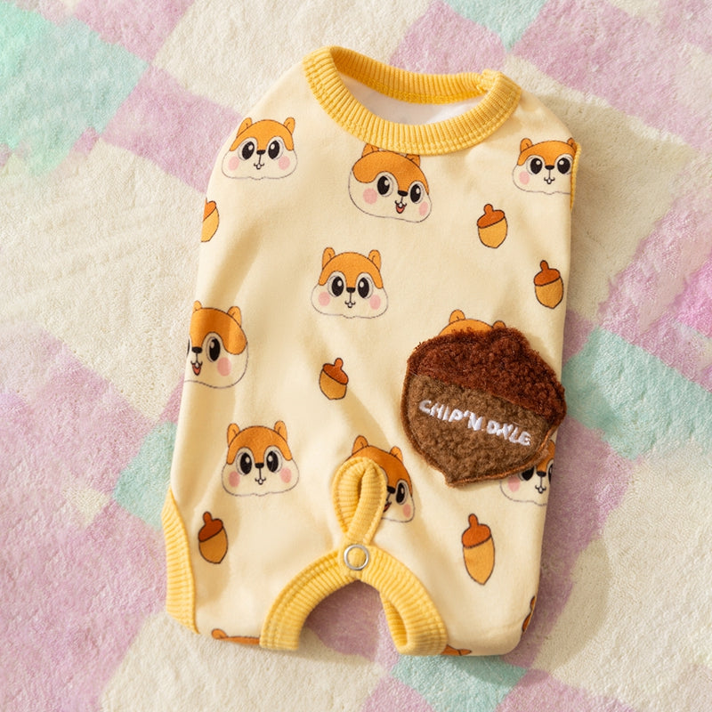 Tutina Chip per Cani con Scoiattolo - Pigiama Smanicato