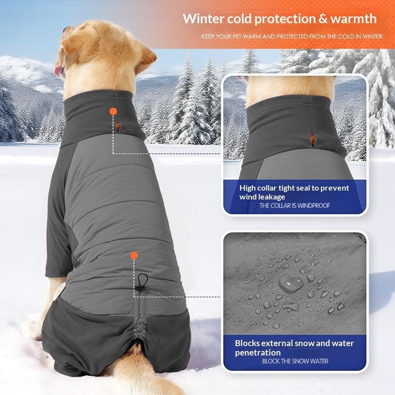Waterproof Coat for Large Dogs with 4 Legs, Windproof