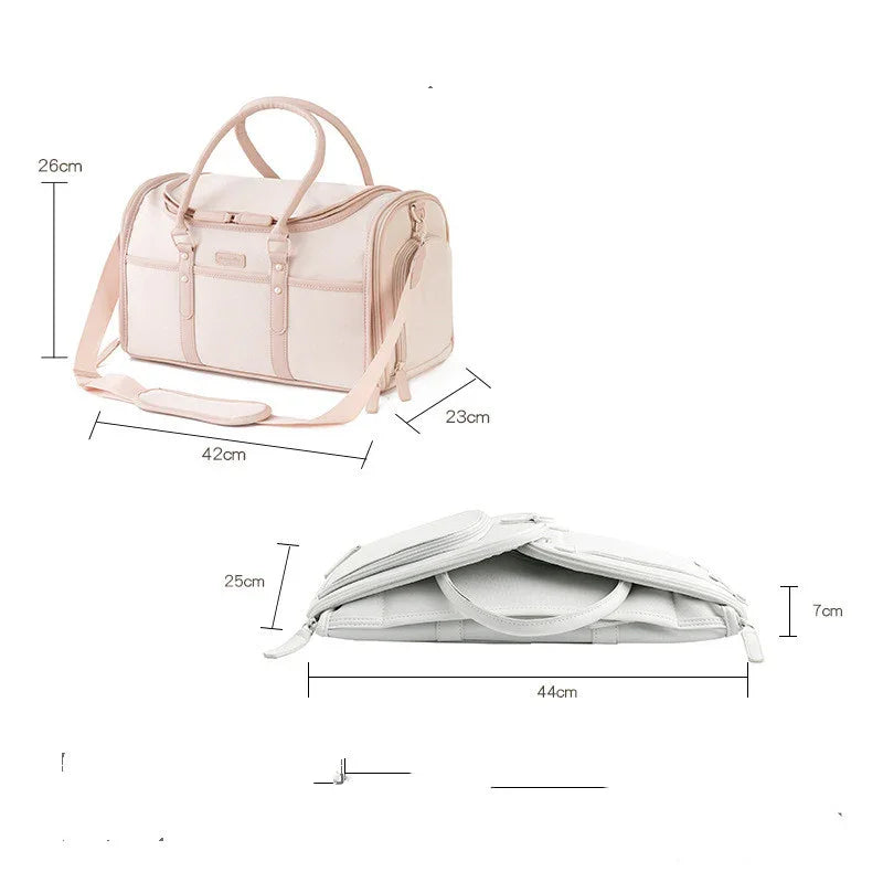 Lyxig hopfällbar transportväska för hundar och katter | Konstläder "Dorothy"