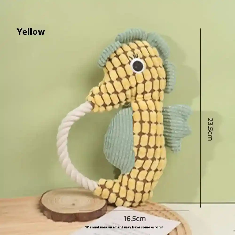 犬用ぬいぐるみタツノオトシゴ - 音付き 23cm