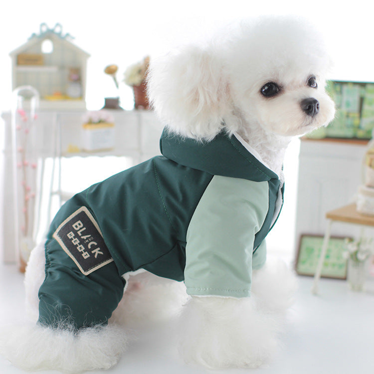 "Black" Dog Down Jacket with Waterproof Hood – Beige or Dark Green