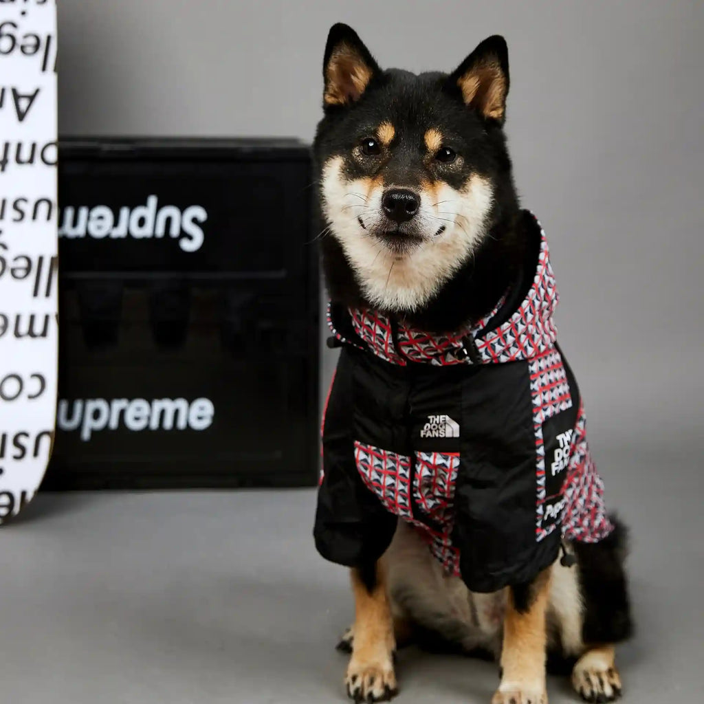 犬用レインコート フード付き 幾何学模様 The Dog Fans