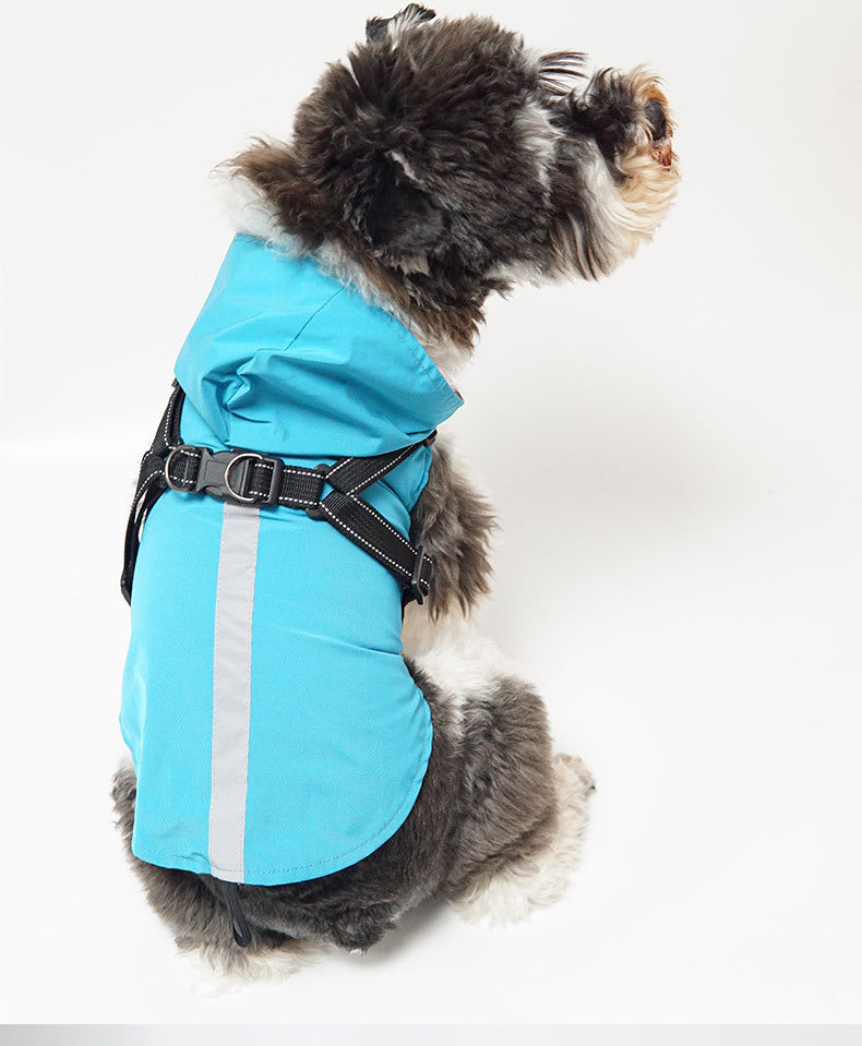 Impermeabile per Cani Modello "Cloudy" con Pettorina Integrata e Chiusura in Velcro - Dog Moda